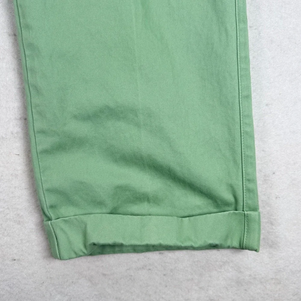 Peter Millar Mens Sage Green Flat Front Chino Pants 36 Cuffed Straight Leg